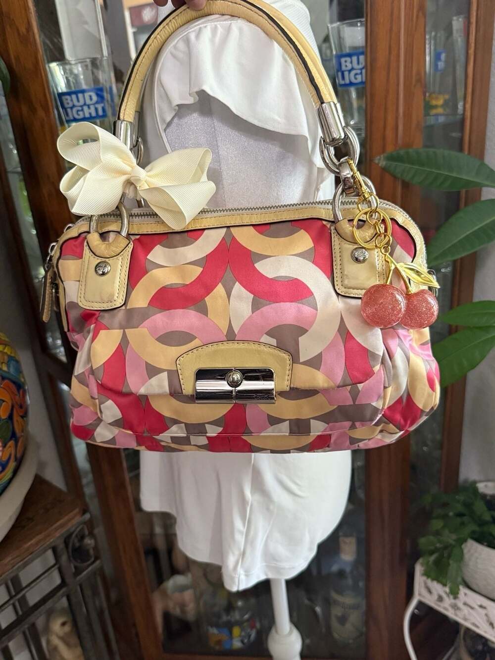 Coach Kristin Chainlink Print Multicolor Satchel Handbag